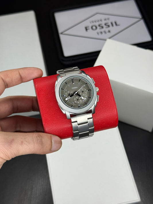Fossil- Stainless Steel Chronograph Watch for Men – Premium Silver Dial