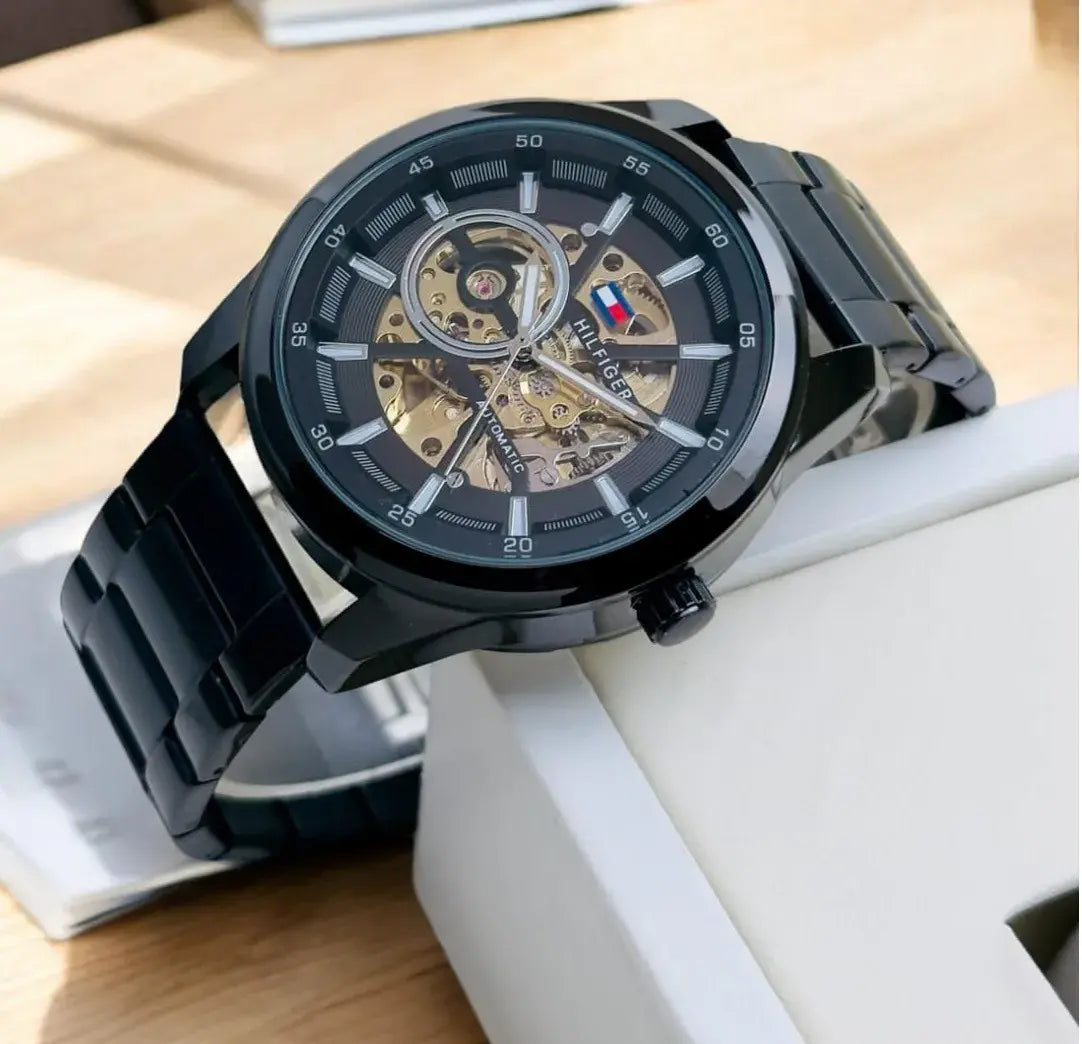 Tommy Hilfiger Watch – Stainless Steel Full Automatic Self Winding Machine Black