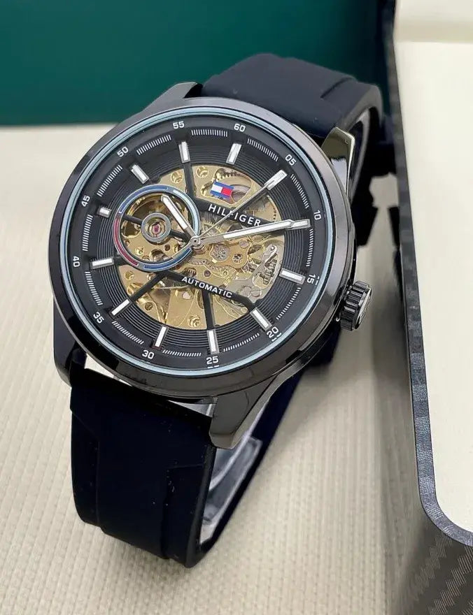 Tommy Hilfiger Watch – Stainless Steel Full Automatic Self Winding Machine Black