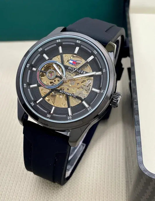Tommy Hilfiger Watch – Stainless Steel Full Automatic Self Winding Machine Black