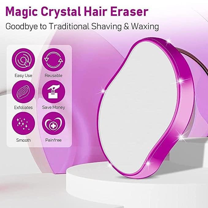 FLETIX Crystal Hair Eraser Stone, Hair Removal Eraser Exfoliator Tool