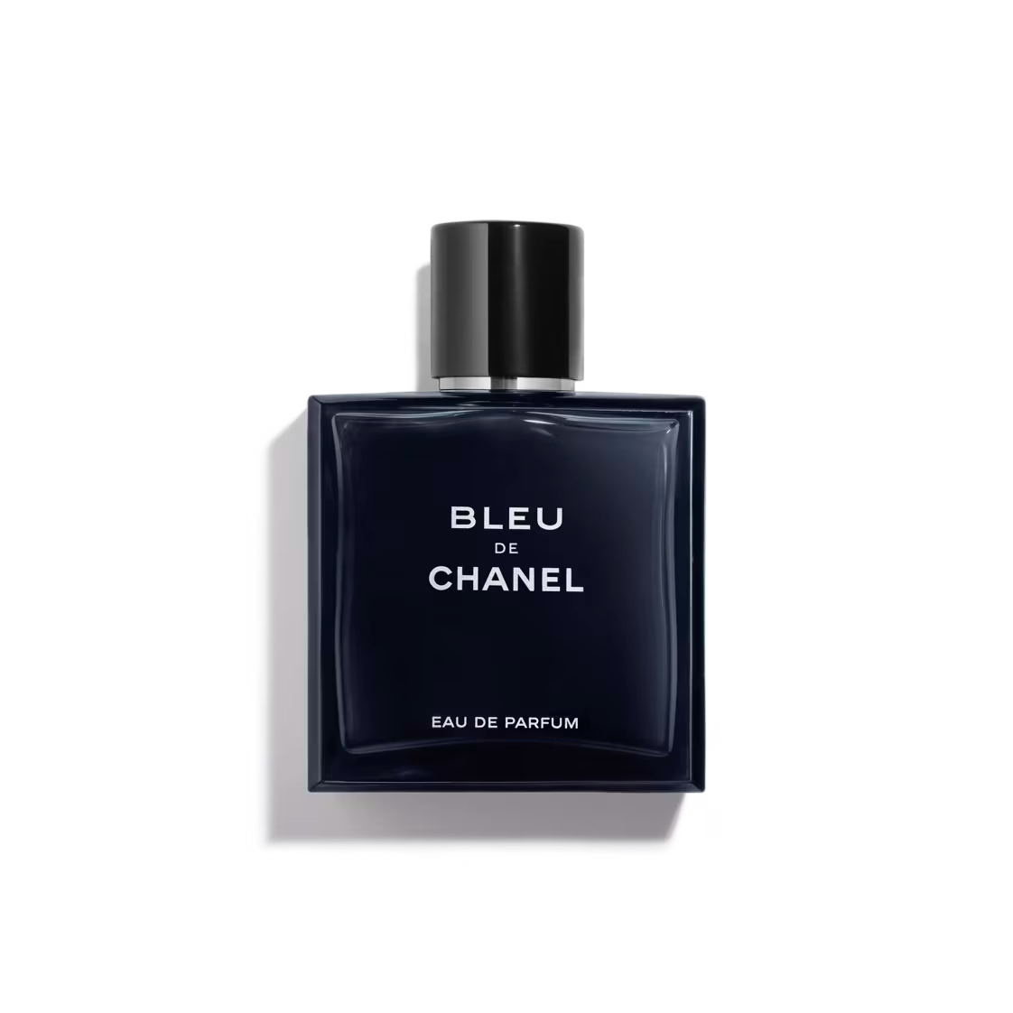 Bleu de Chanel eau de parfum bottle on a white background