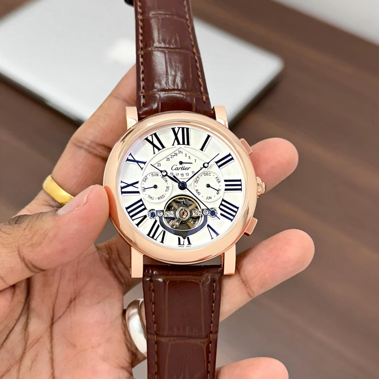 Cartier-inspired luxury automatic watch,