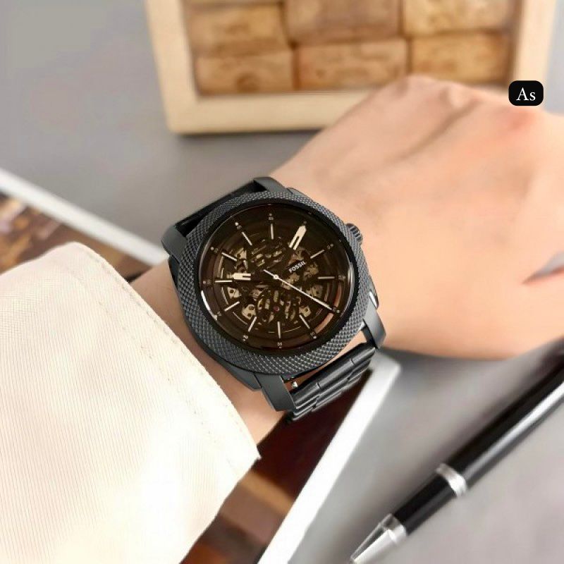 Fossil Mechanical Skeleton Dial Watch – Premium Black Edition