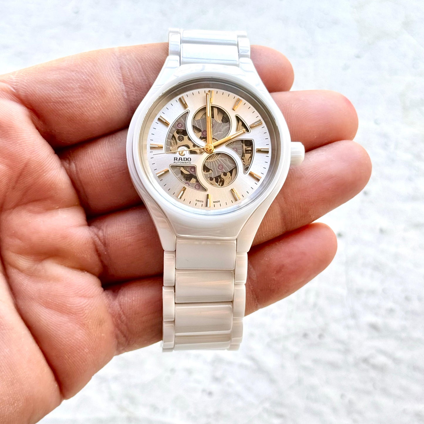 Rado White Ceramic Skeleton Automatic Watch – Luxury Edition