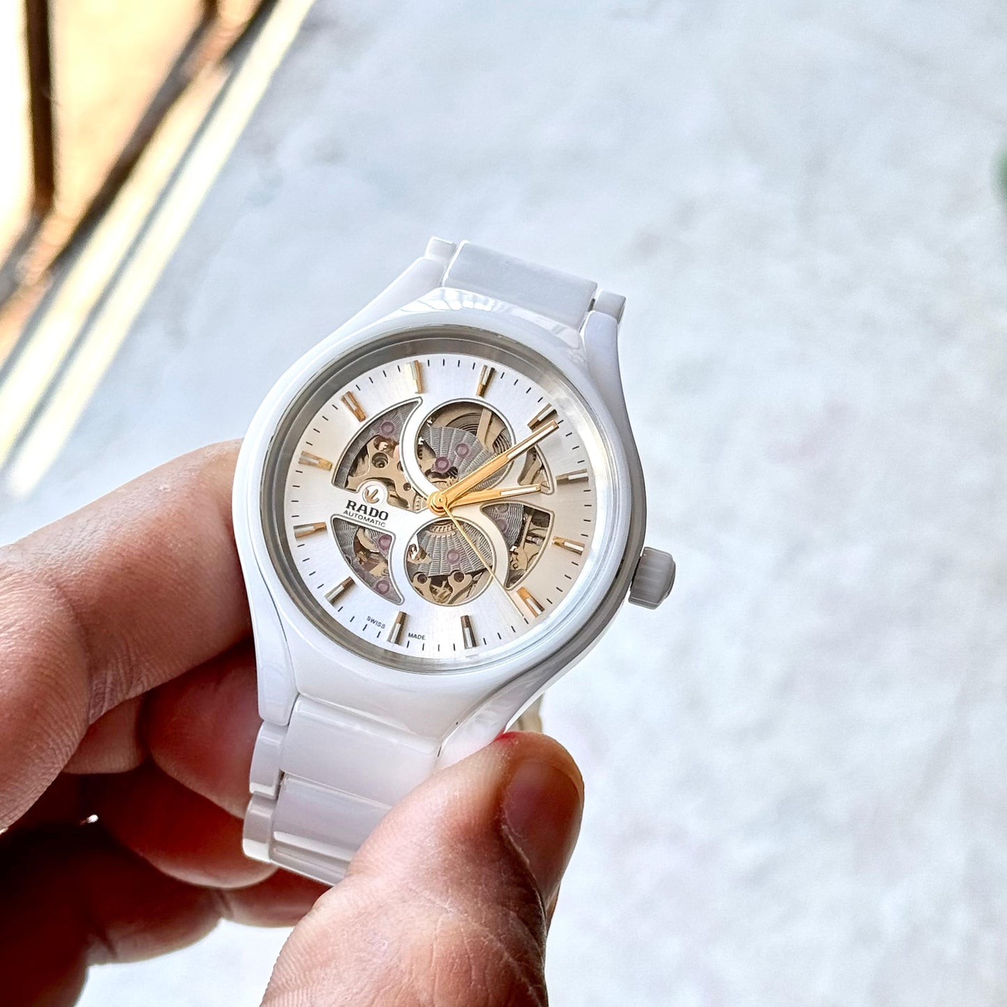 Rado White Ceramic Skeleton Automatic Watch – Luxury Edition
