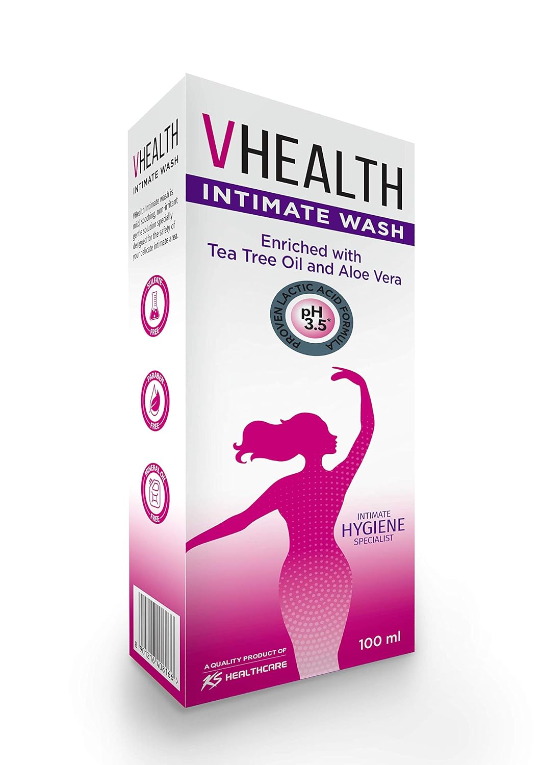 VHealth Intimate Hygiene Liquid Wash Clear, 100 ml