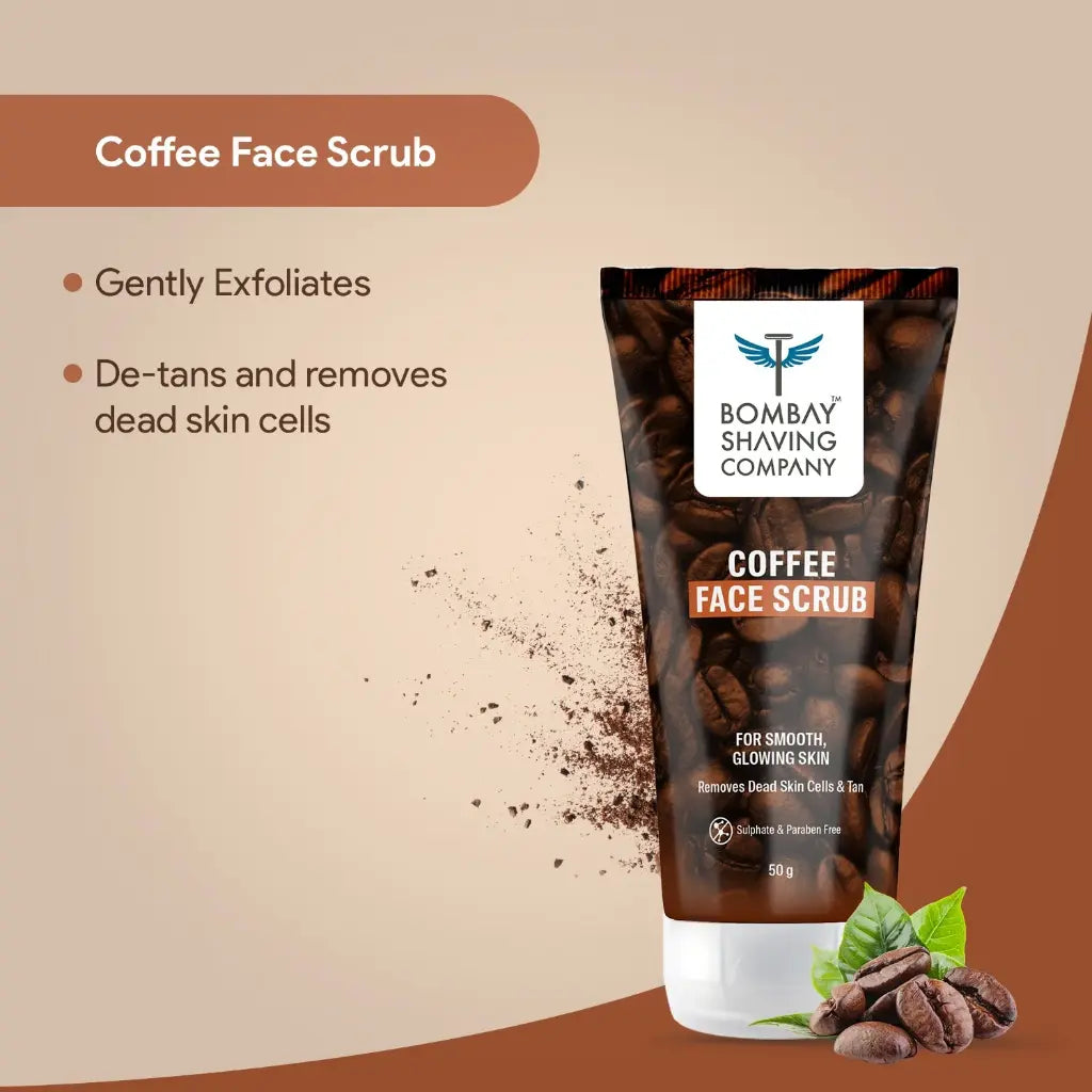 Bombay Shaving Company Coffee Face Scrub. Skin Brightening Formula