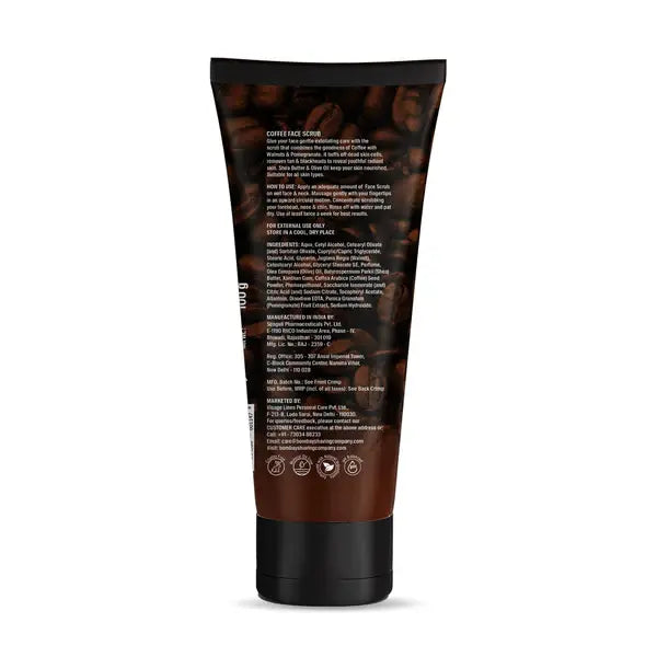 Bombay Shaving Company Coffee Face Scrub. Skin Brightening Formula